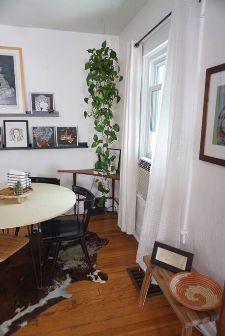 Great light from the windows, and window A/C units keep it fresh, as needed