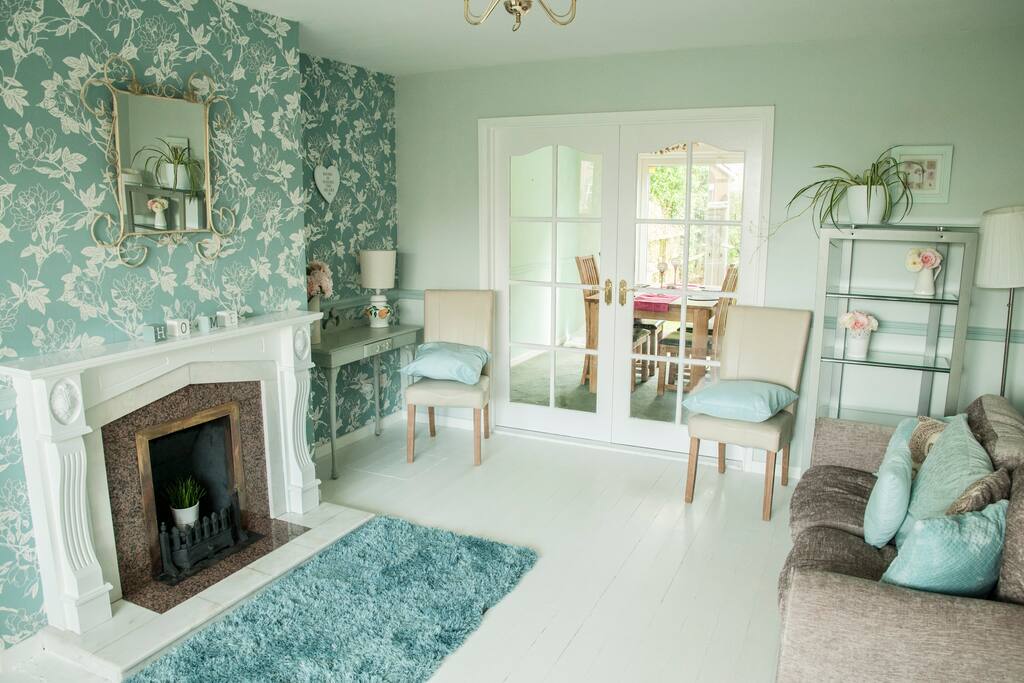 Lounge with French doors closed