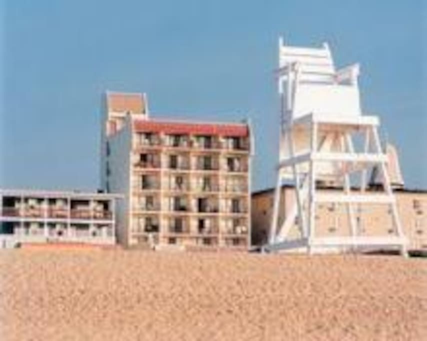 view of Boardwalk One from beach