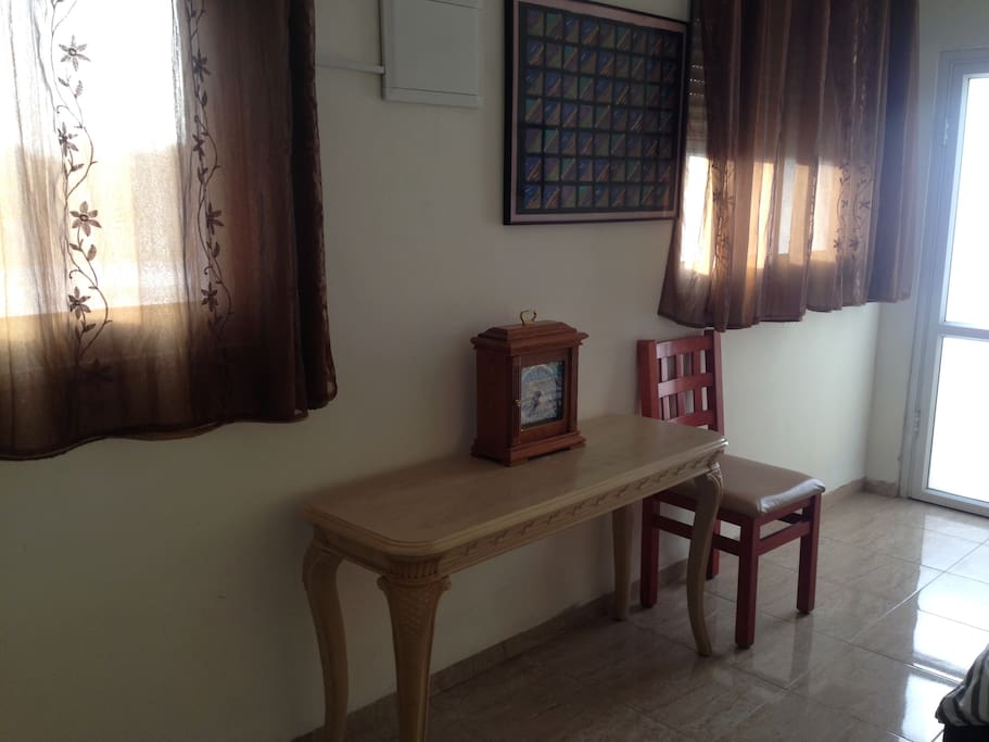Desk and chair if you need a work space
