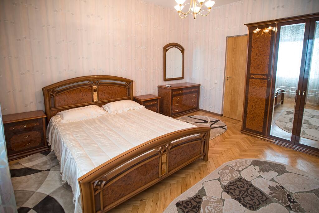 Bedroom also has large wardrobe