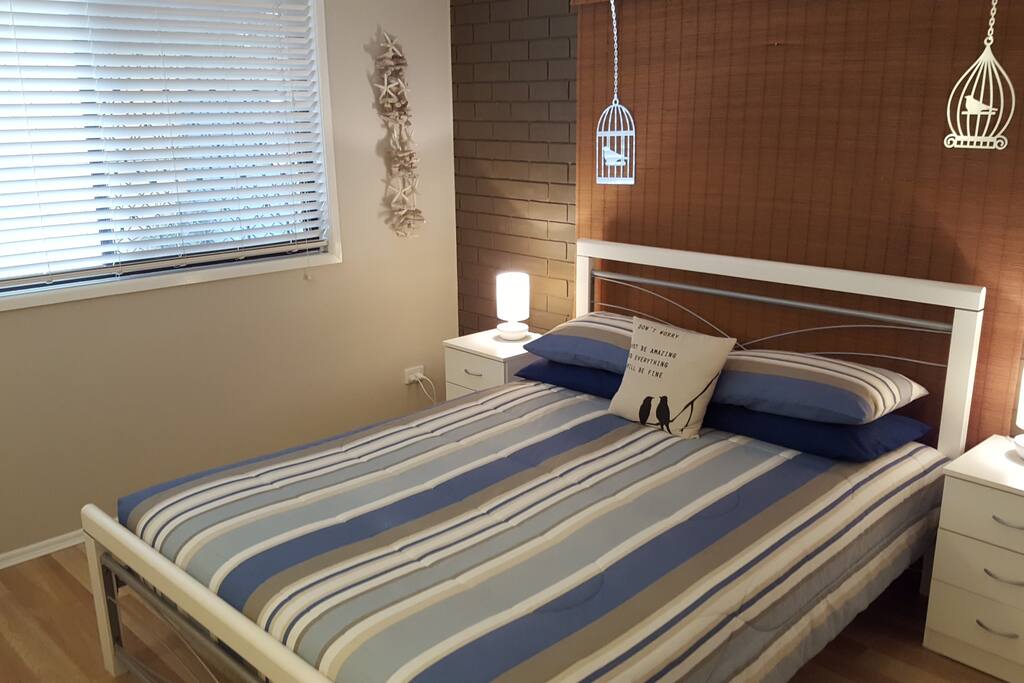 The bedroom has USB charge points, TV and a double wardrobe