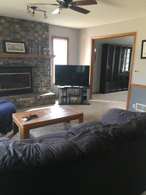 Living room with large TV
