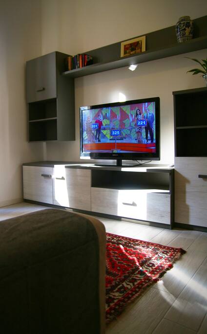 Salotto con divano letto e tv