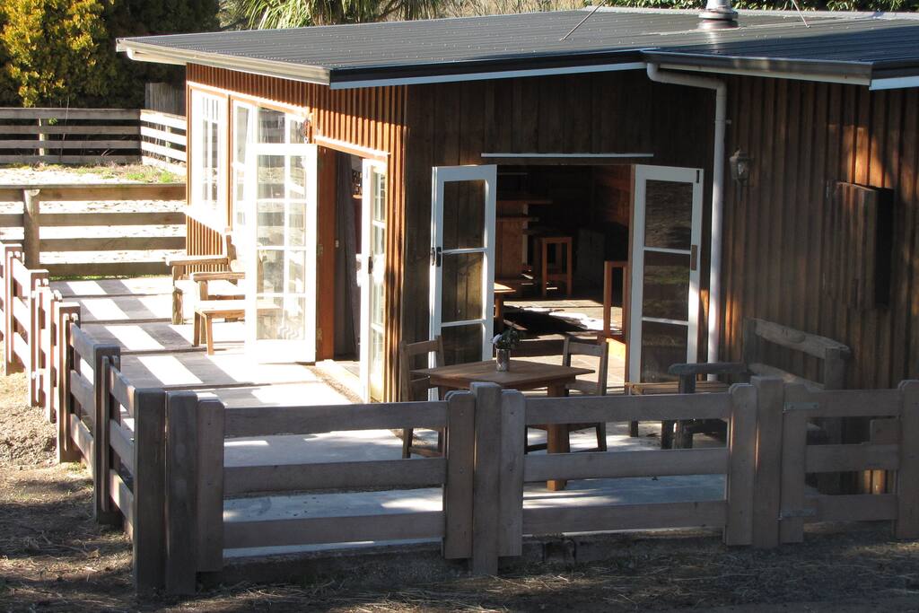 The outside sitting area