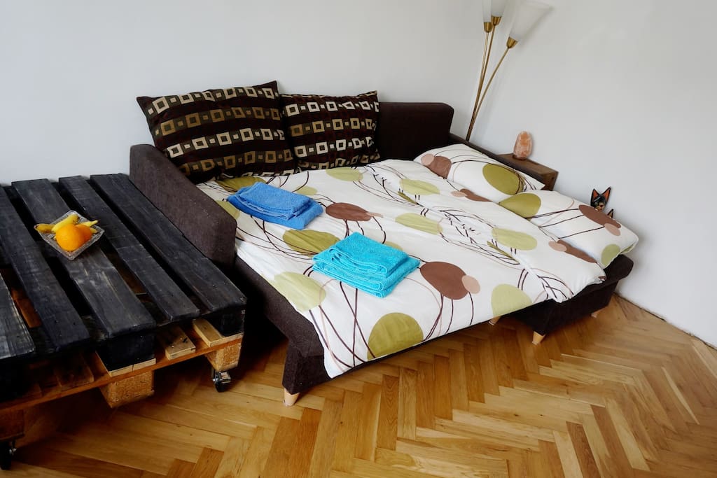 Sofabed - extended and prepared