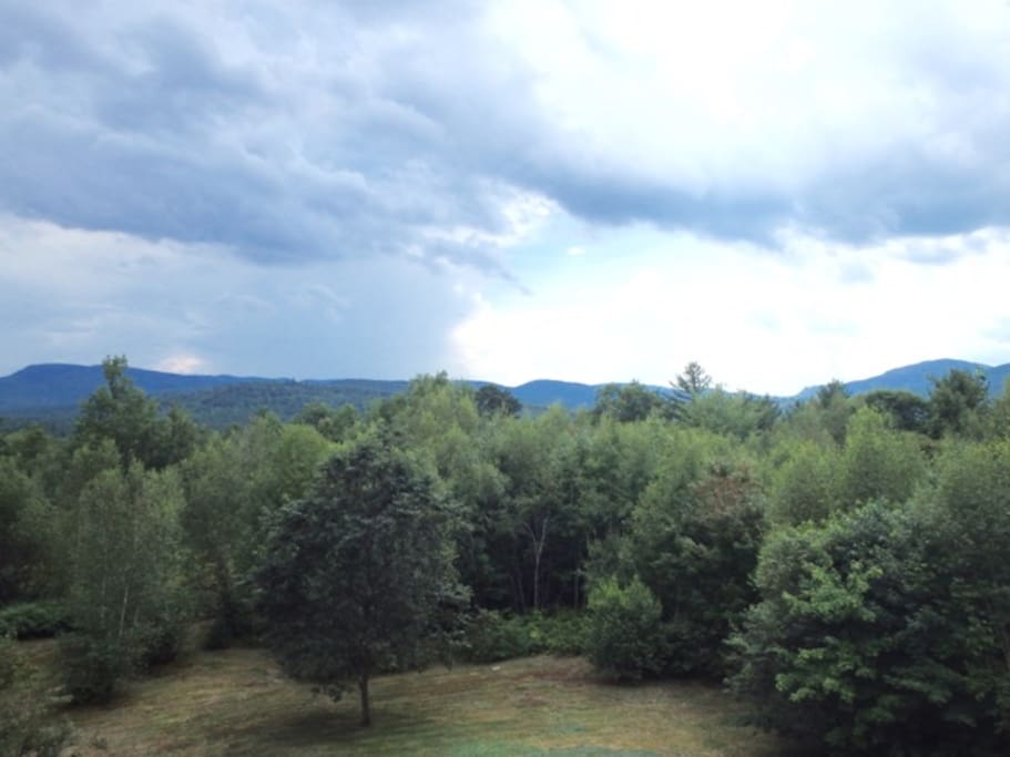 View of the White Mountain National Forest from bedroom.