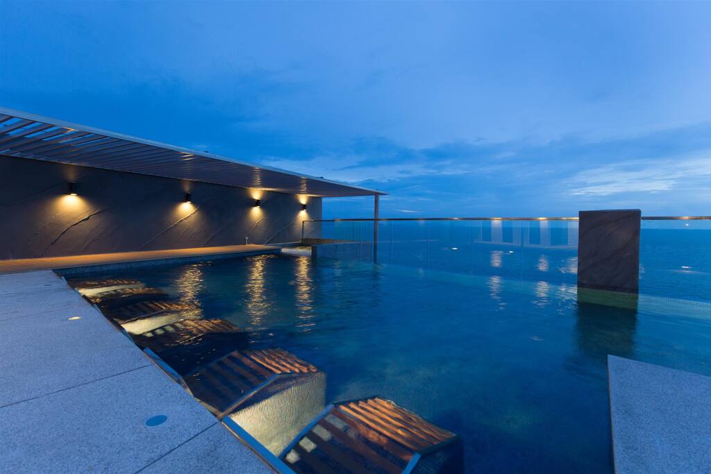 Guaranteed sunset every night - watch from the submersible sun-loungers