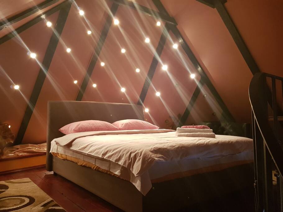Bedroom with one king size bed
