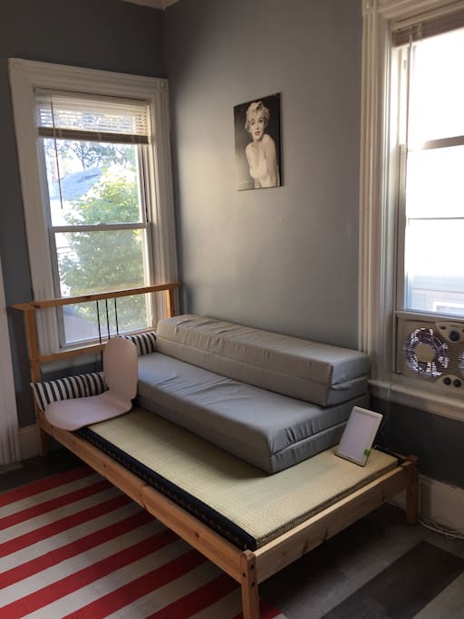 Twin bed/meditation space