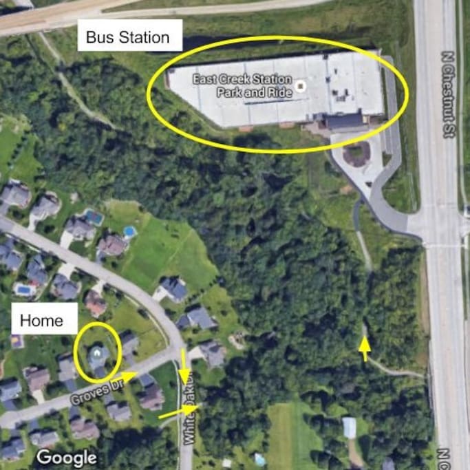 Walking distance to bus station.