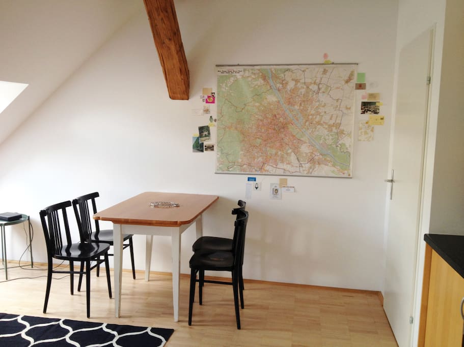 the flat is under the roof...