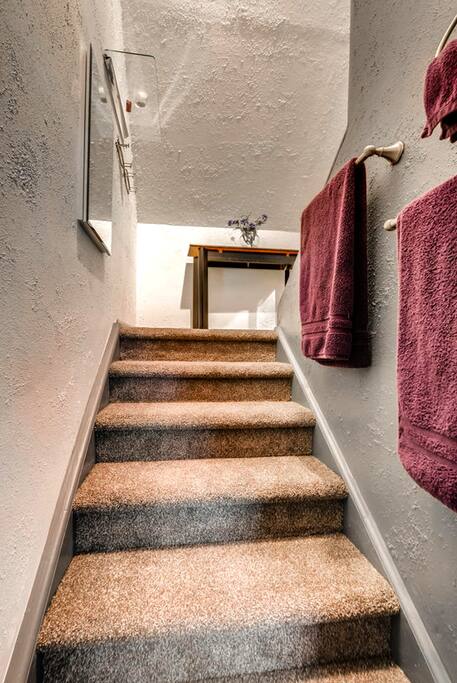Stairs up to the room