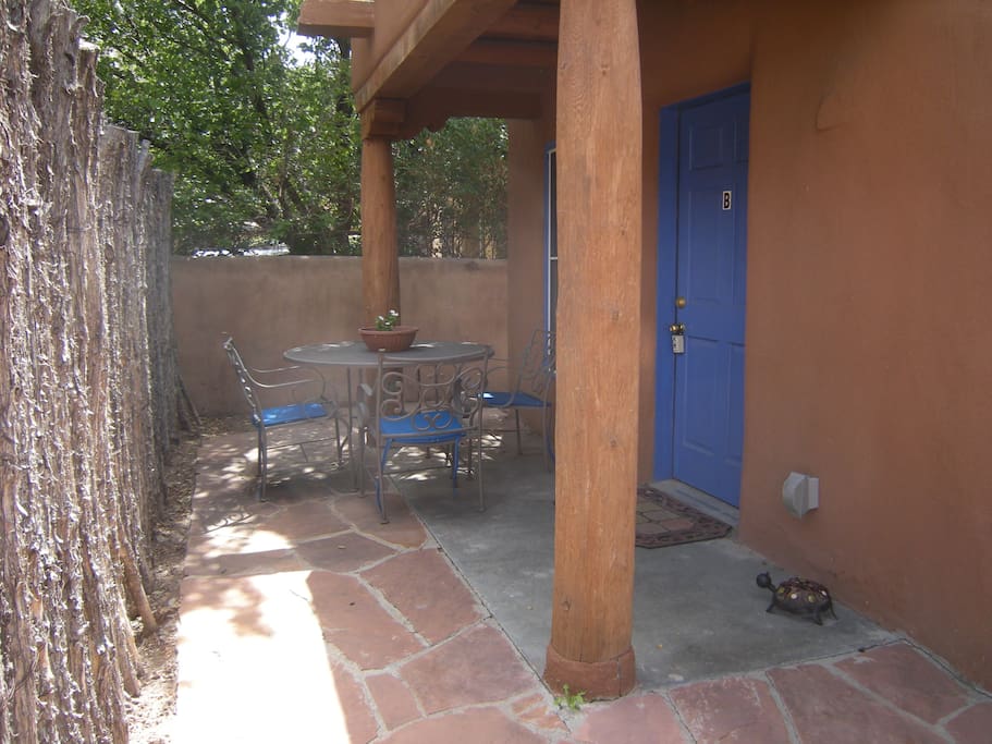 Private patio with enclosed Coyote fence