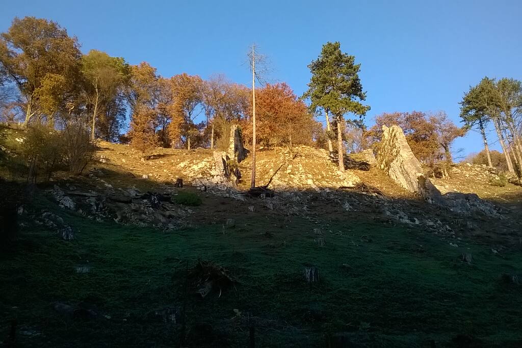 Rotswand in de vallei (500m)