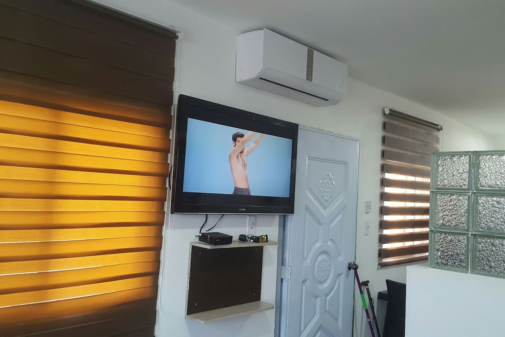 tv equipo de sonido aire acondicionado