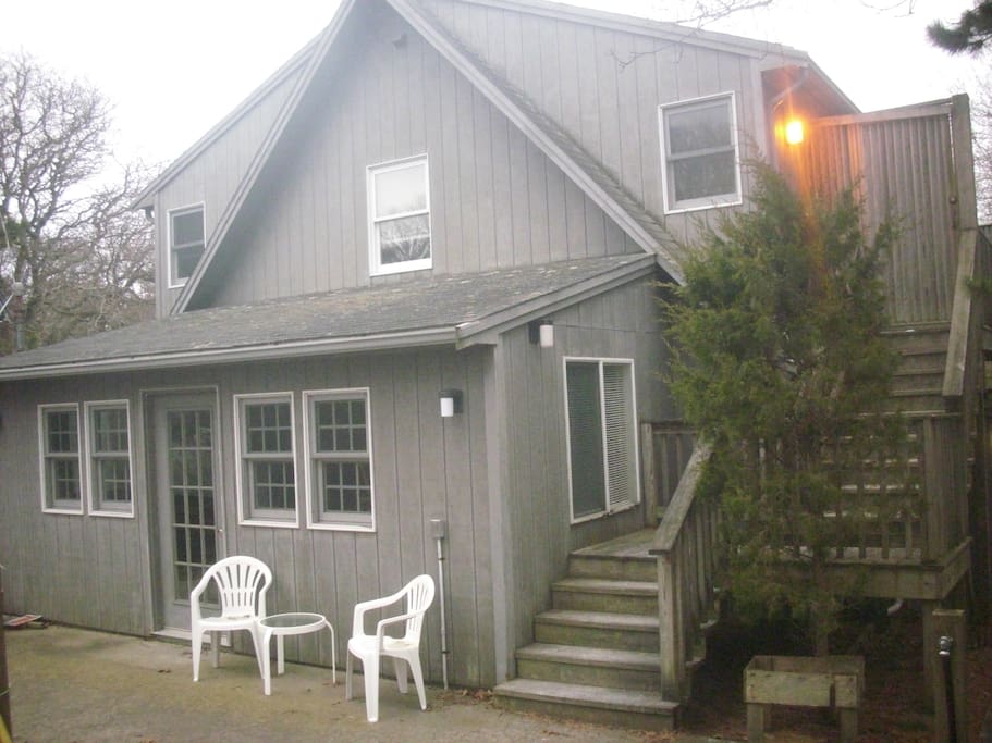 Stairway to private deck and entrance to our Carriage House.