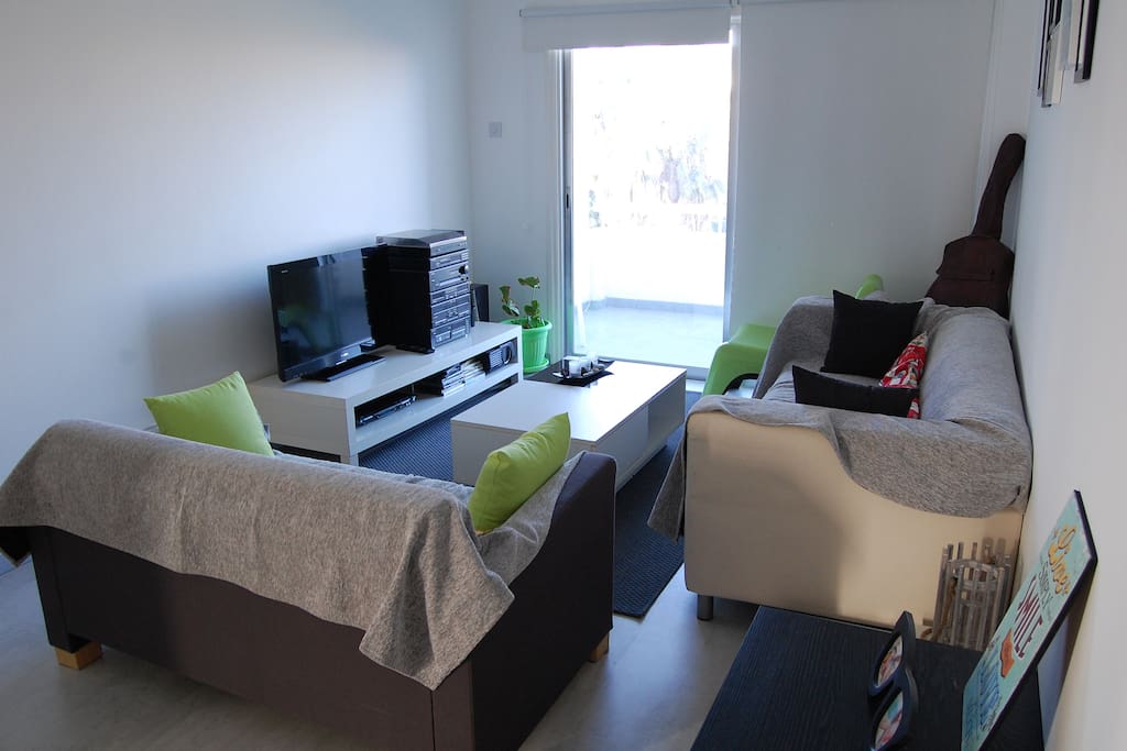 the living room with the TV.