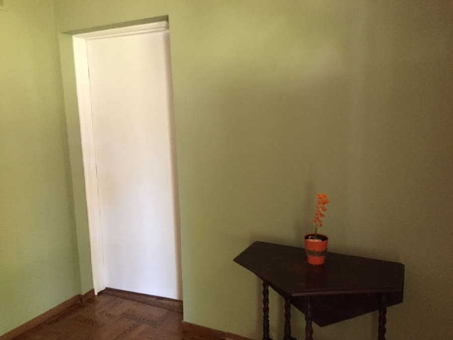 Entrance to private room and bathroom. Umbrellas available although rarely needed in California