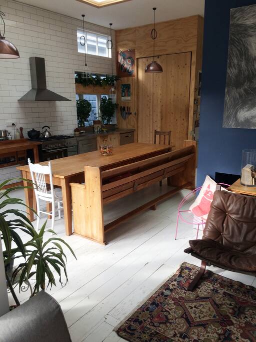 Living area through to kitchen