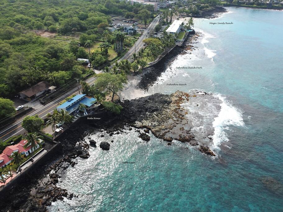 Yes, it's really oceanfront! Hale Honu has the blue roof