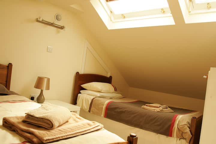 Dormitorio loft con 2 camas individuales