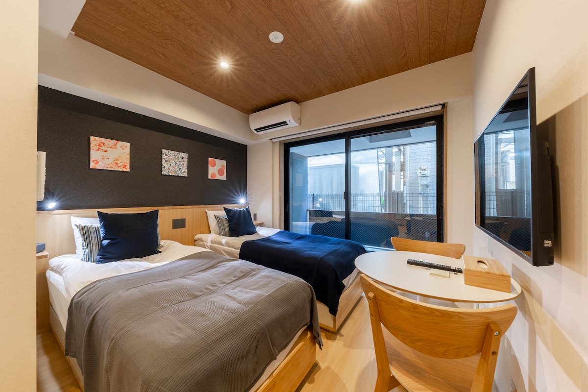 真 Shin】Asakusa Sta.5 min/2PAX/1R/2 single bed - Apartments