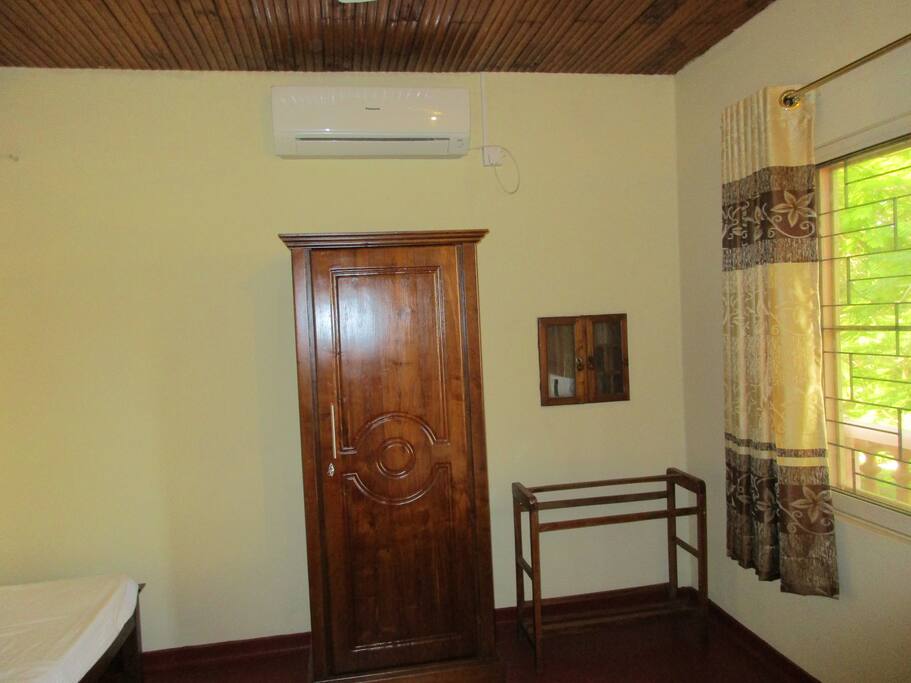 Bed room has an additional single bed