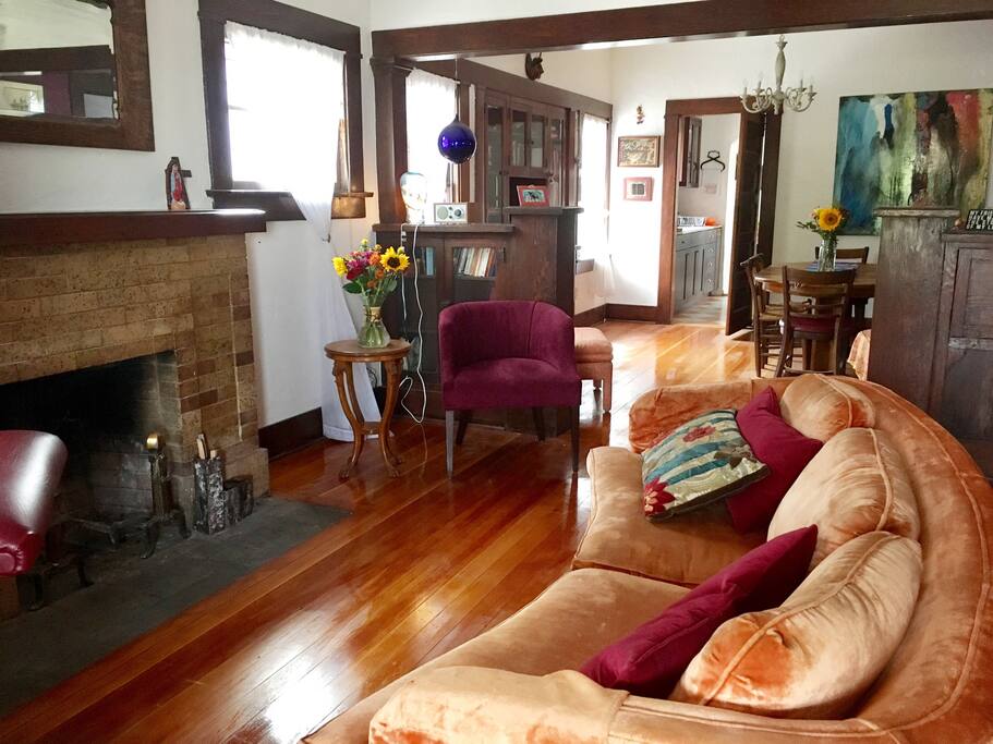 Living room with fireplace