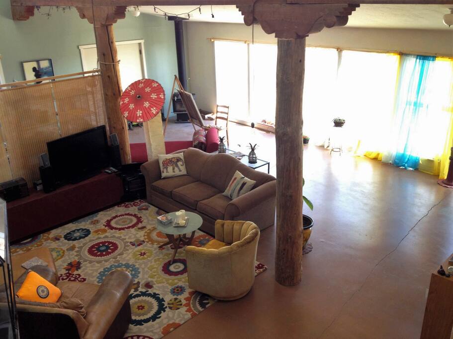 Living room. View from the loft.