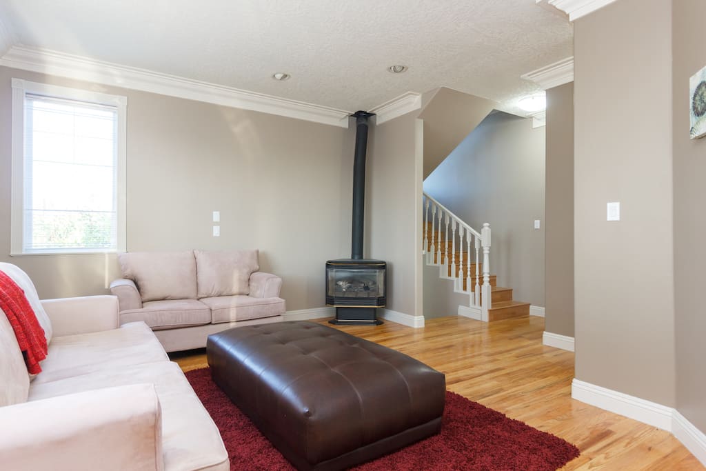 Living room with cozy gas fireplace