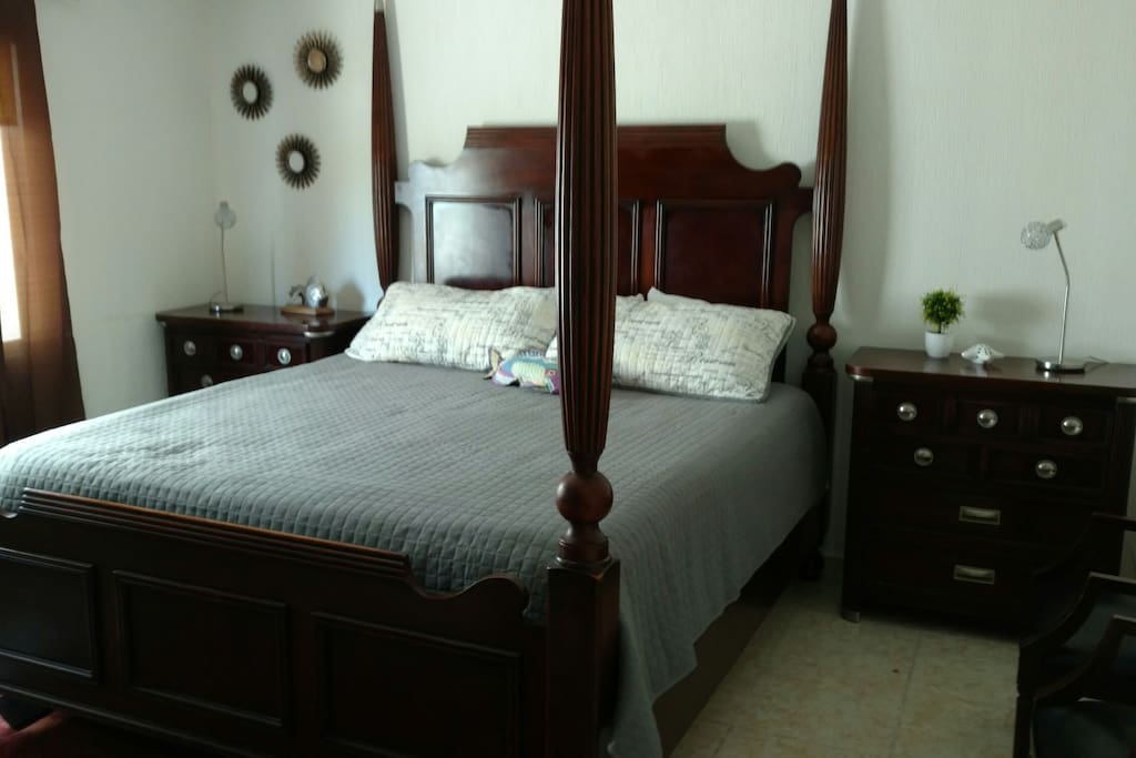 Bedroom 2. king size plus a full bed with wheels under the main bed