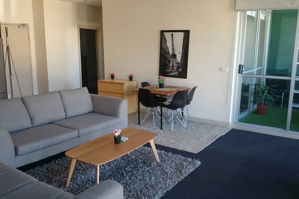 Lounge area with door to balcony