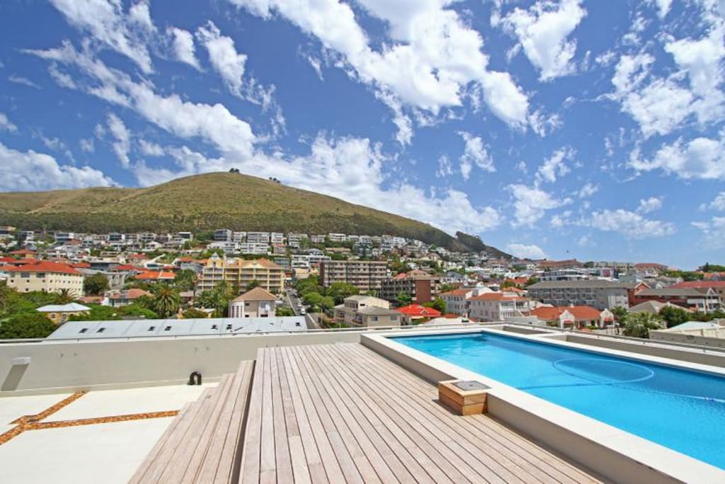 Swimming pool with stunning views of Signal Hill