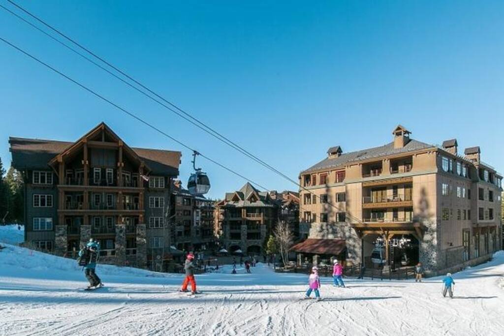 Ski right into the village!
