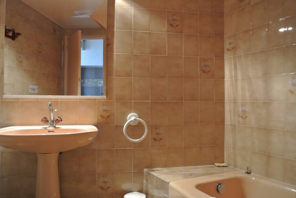 salle de bain avec baignoire