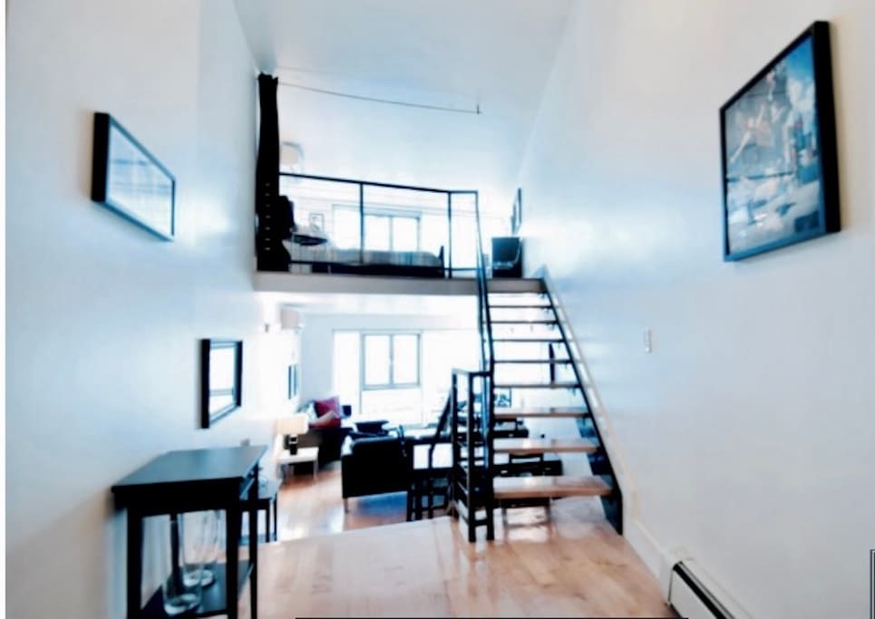 Duplex Loft lower level great room and upper level guest bedroom/office/living room