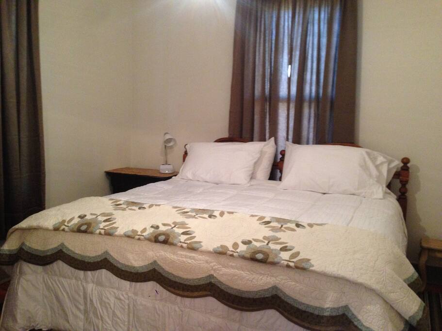 King bed with solid wood furniture