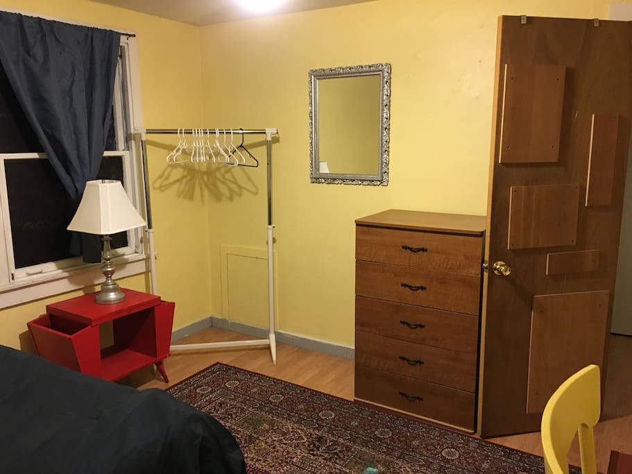 Your bedroom complete with air conditioner (in the summer) and heater (in the winter)