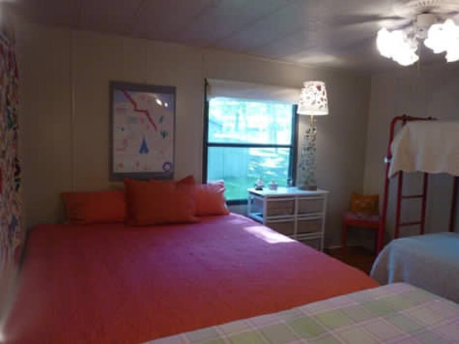 Second bedroom with king and bunk