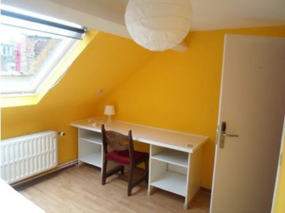 Each room offers a similar working space.
