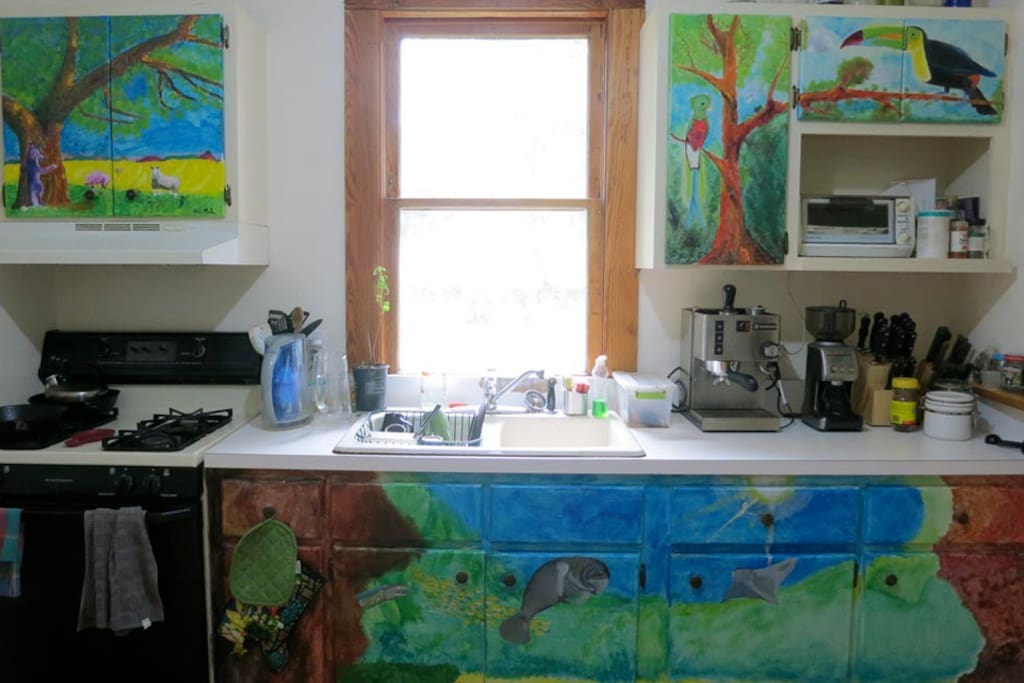 kitchen and my son painted the cabinets.
