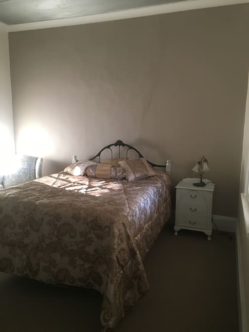 Comfy bed with old world charm