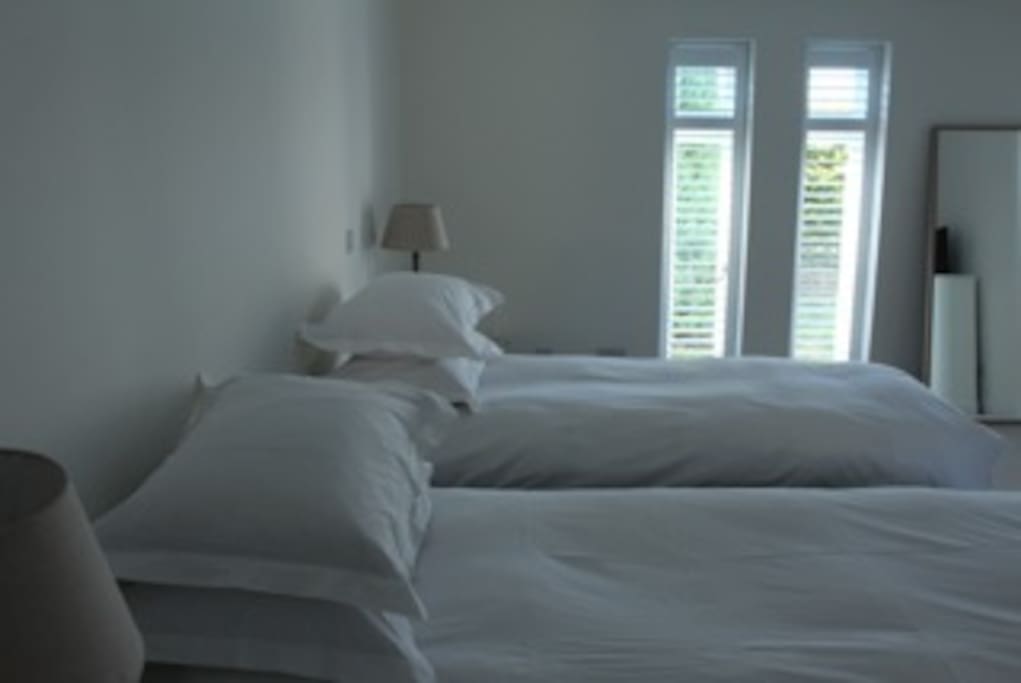 The bed can be split into two singles