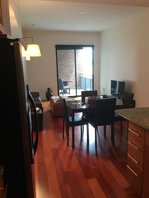 Kitchen looking into common area