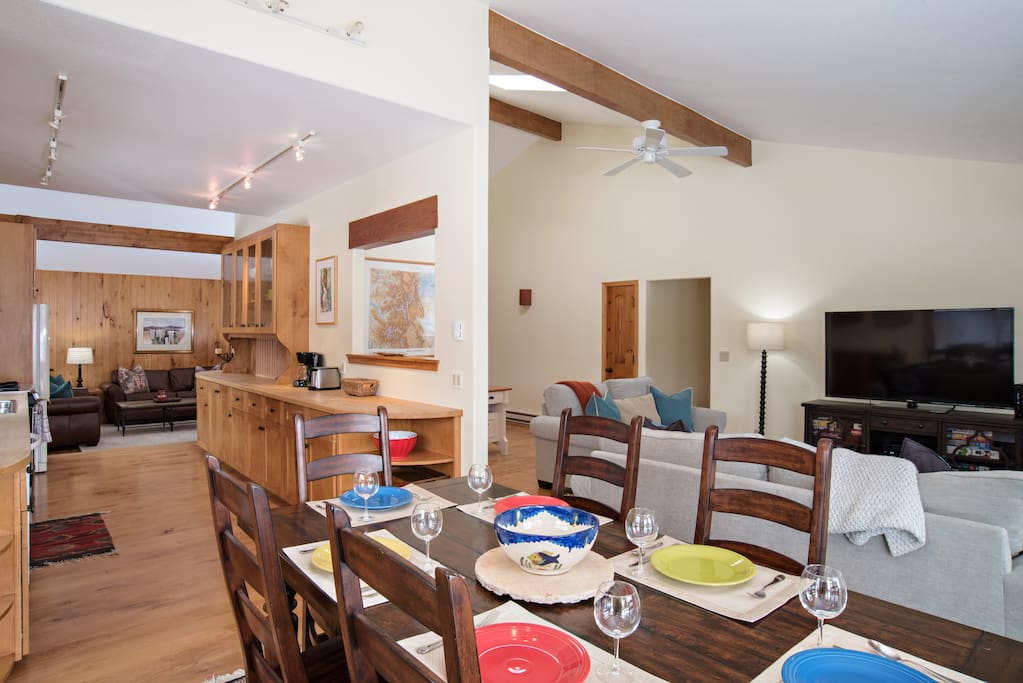 View of dining room, kitchen and living room