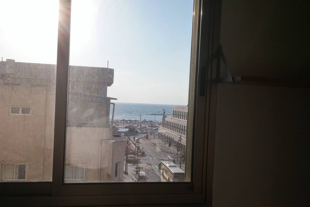 View to the beach and the sea