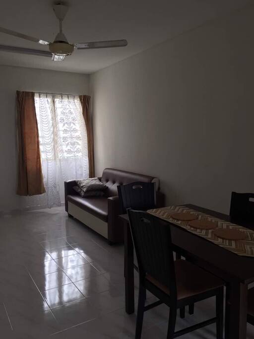 Living room and dining room