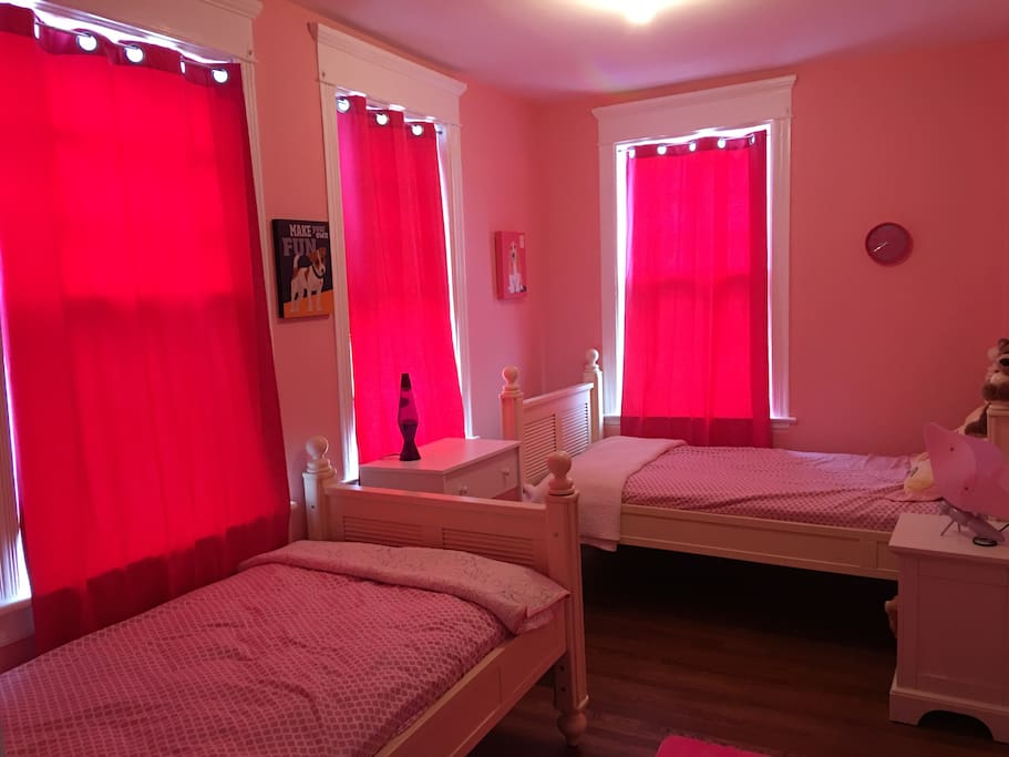 Pink princess room, two twins.
