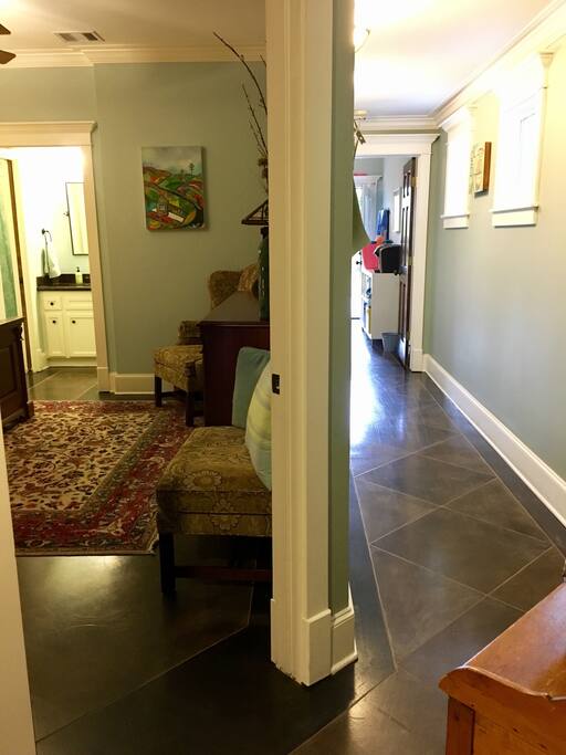 Bedroom on left. Hallway to sitting room